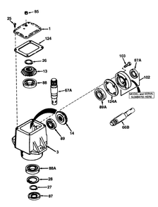 Gear Box Assembly, Right Angle Diagram and Parts List for 291 190100 Cub Cadet Lawn Tractor